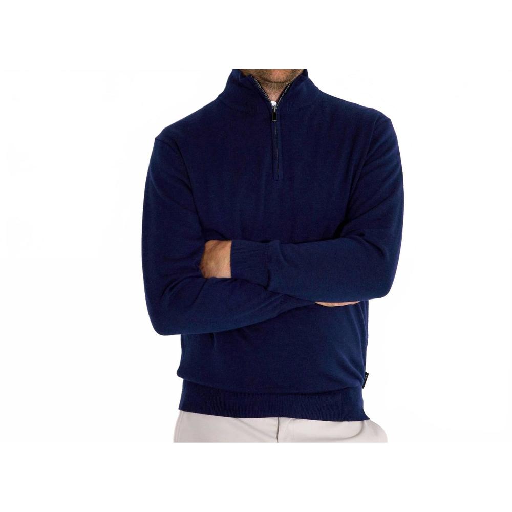 NEW ABACUS SPORTSWEAR US liffin knitted half-zip windstopper sweater in navy